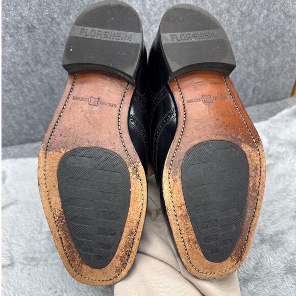 Florsheim Lexington Black Leather Wingtip Oxford Dress Shoe Men 8.5 3E - Picture 10 of 10